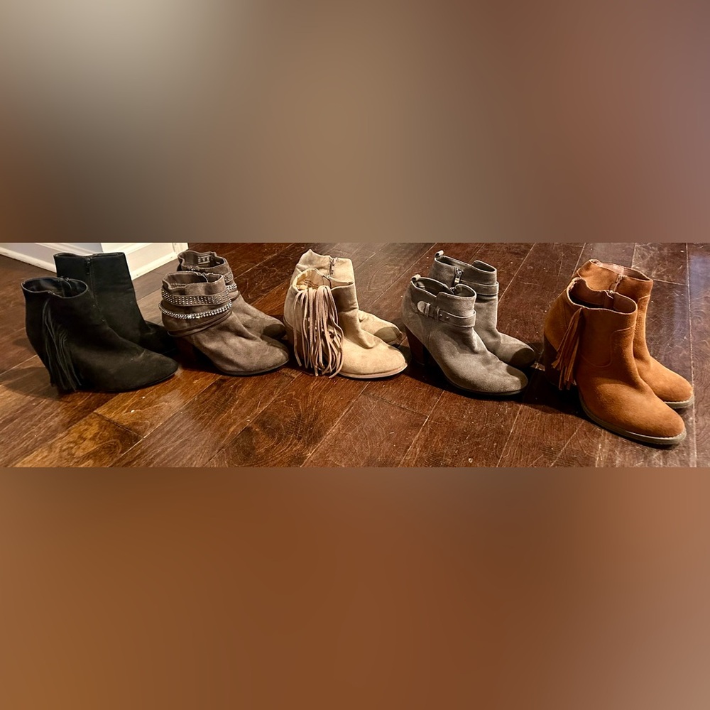 Women's Suede Ankle Boots Bundle (all size 8)